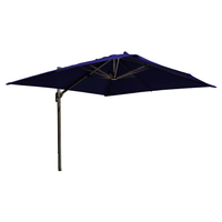 10 ft Deluxe Square Suspension Umbrella with Sunbrella Material (Charcoal/Indigo)