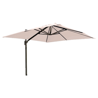 10 ft Deluxe Square Suspension Umbrella with Sunbrella Material (Charcoal/Sahara)