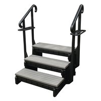 3 Tread Spa Step with Dual Handrails - Portobello
