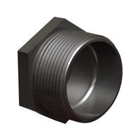 PVC 1.5 Inch Plug - Theaded NPT - Black