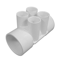 Waterway Manifold 2 Inch Slip x 2 Inch Spigot x (4) 0.75 Inch Slip Ports - 672-4200