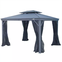 Maestrale II 10 x 14 ft Galvalume Gazebo with Netting (Anthracite)
