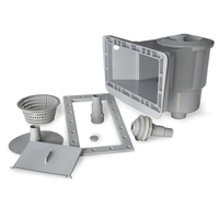  Kit d'écumoire pour piscine hors terre et de jet de retour à large ouverture de 12 pouces (gris)