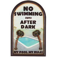 No Swimming After Dark Decorative Outdoor Sign