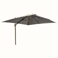 10 ft Deluxe Square Suspension Umbrella with Sunbrella Material (Charcoal/Cast Silver)
