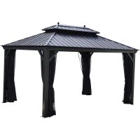 Gazebo Rosseau de 10 X 12 pieds (anthracite/noir)