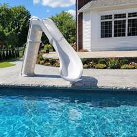 Bad Axe X7 Left Hand Turn Inground Pool Slide (Silver Quartz)