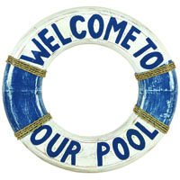 Welcome to Our Pool Life Ring Decorative Outdoor Sign