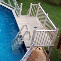 VinylWorks 5 x 10 Ft Rectangle Resin Side Deck Kit for Oval Pools with Steps and Gate