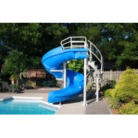 Vortex Inground Pool Slide Half Tube and Staircase (Blue)