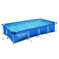 Ensemble complet de piscine hors terre rectangulaire de 13 pi 1 po x 6 pi 11 po  et 32 pouces de haut Bestway Steel Pro