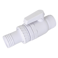 1.5 Inch PVC Shut-Off Ball Valve - Hose Barb Union x MIPT