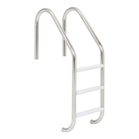 Open Box 3 Step Stainless Steel Pool Ladder with White High Impact Plastic Treads