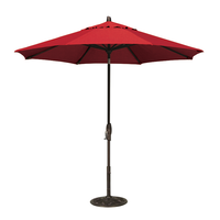 9 ft Deluxe Market Umbrella with Auto Tilt (Black/Jockey Red)