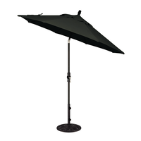 Parasol de marché de luxe de 9 pieds avec inclinaison automatique et matériau Sunbrella (noir/noir)