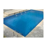Clearance 16 x 32 ft Rectangle 2 Ft Radius Corners Inground Pool Complete Package with 8 ft Center Step and White Beach Pebble Liner