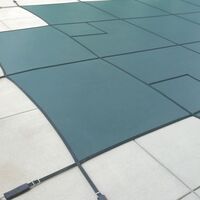 Blue 20 x 40 ft Rectangle with 3 x 8 ft Center Step Safety Cover Sunshade 95 Mesh